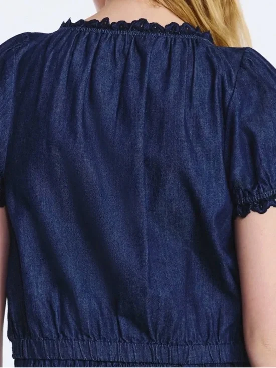 Free Assembly Women's and Women's Embroidered Cropped Cotton Top Size Large - Picture 2 of 2